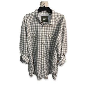 Howler Brothers Gray Plaid Casual Button Down Shirt
